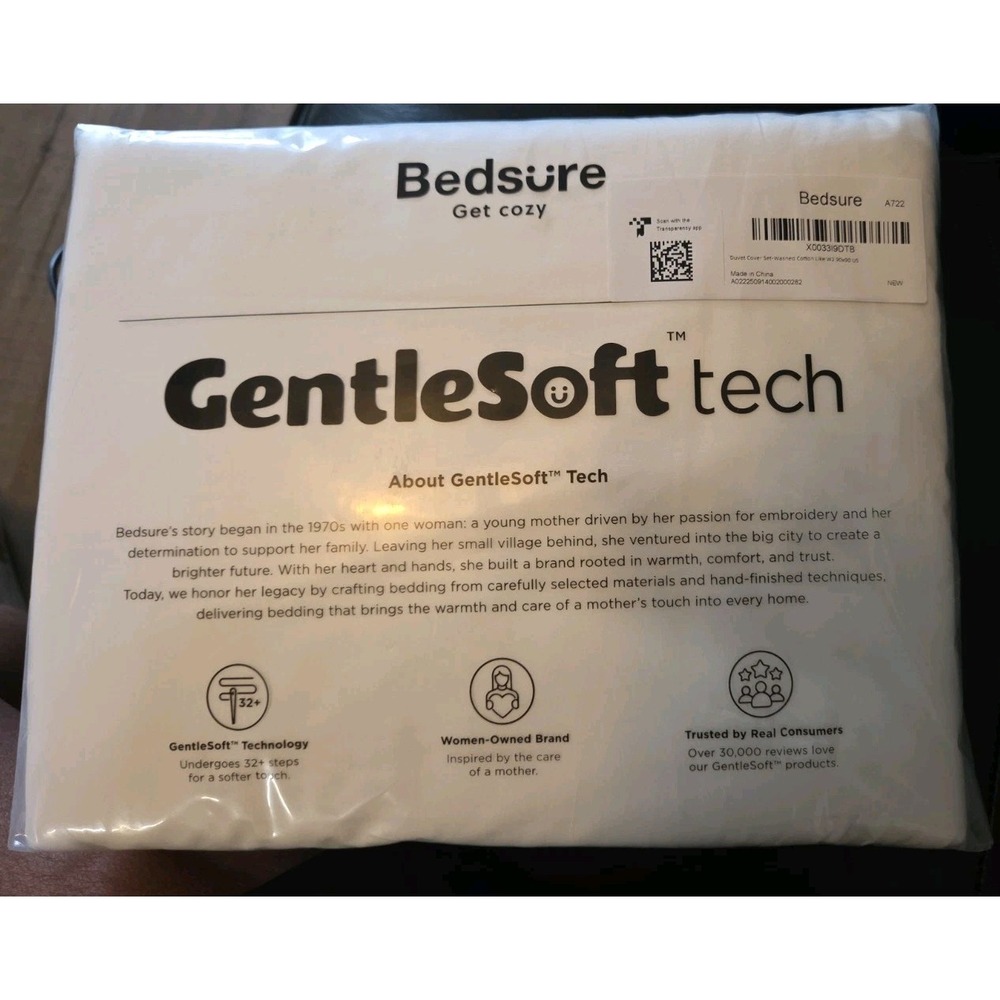 Bedsure Essentials Gentle Soft Duvet Cover Set Twin "68x90" Beige & 1 Sham